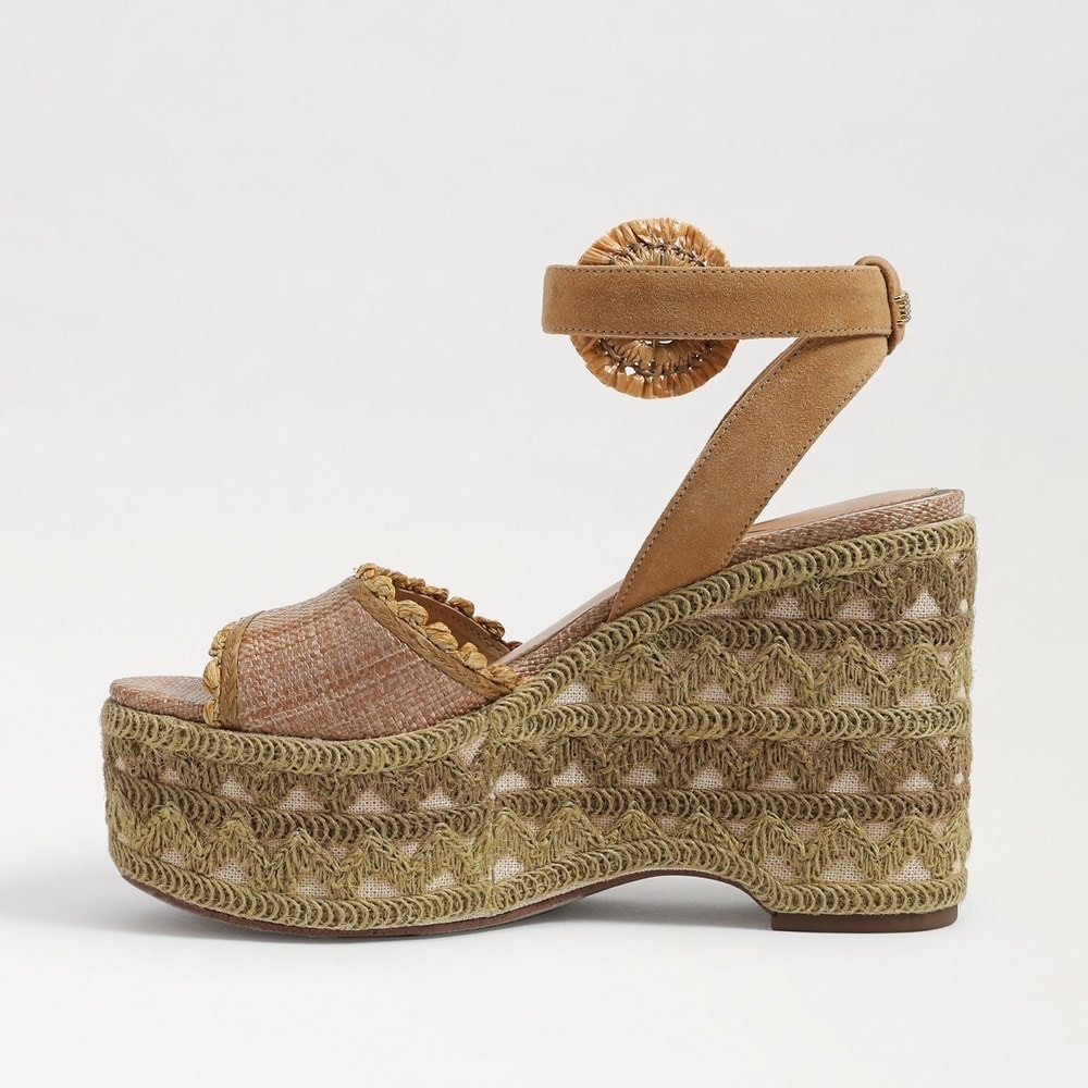 Wedge Platform Sandals in Tan - Picture 6 of 9